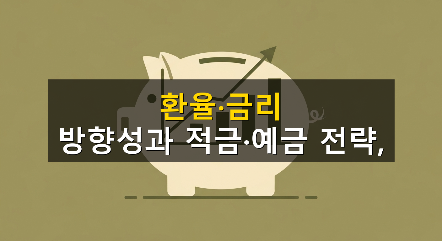 환율·금리 방향성과 적금·예금 전략, - 1